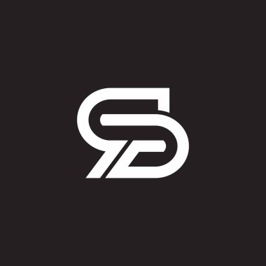 rd harfi bağlı döngü çizgisi geometrik logo vektörü 