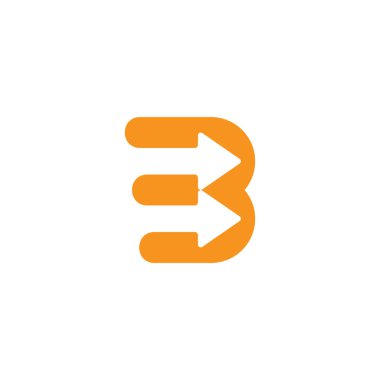 b harfi sarı hızlı hareket ok logo vektörü 