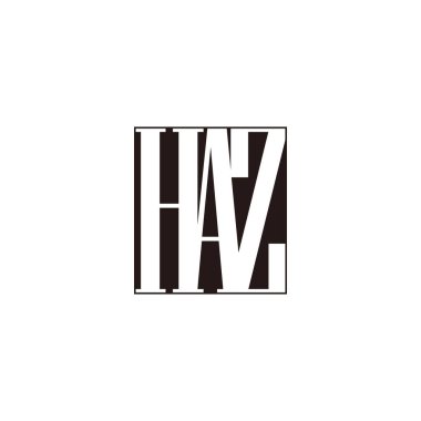 letter haz linked square vintage style vector clipart