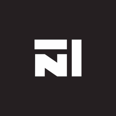 n harfi basit çizgiler geometrik logo vektörü 