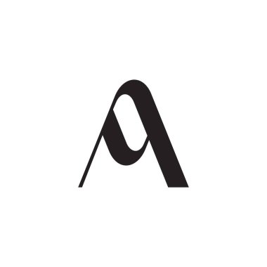 qa harfi bağlı basit eğriler siyah logo vektörü 