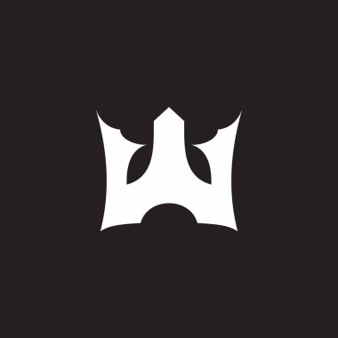 w harfi kule tasarımı basit geometrik logo vektörü 