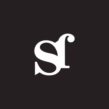 harf sr bağlantılı serif zarif basit renkli logo vektörü 
