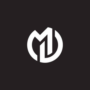 harf Md yuvarlak geometrik logo vektörü 