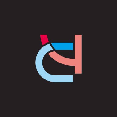 harf cv bağlantılı renkli çizgiler geometrik logo vektörü 