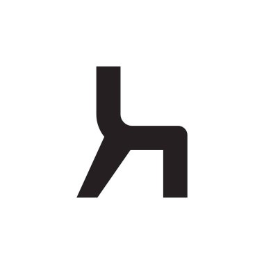 H harfi basit sandalye şekli logo vektörü 