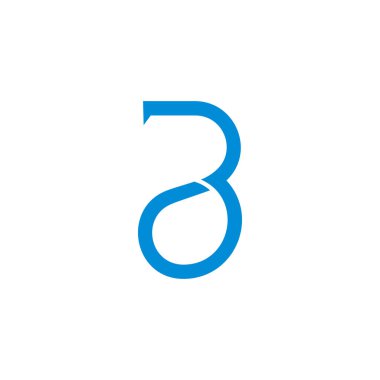 B harfi soyut damla suyu basit logo vektörü 
