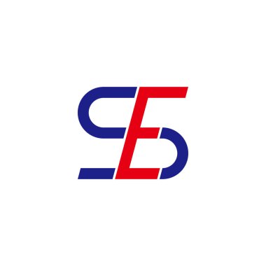 renkli harf se bağlantılı geometrik çizgiler basit logo vektörü 