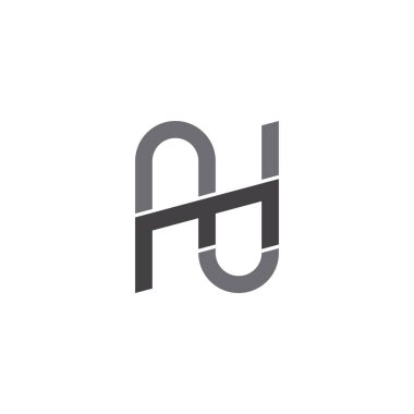 harf nm basit monogram siluet logo vektörü 