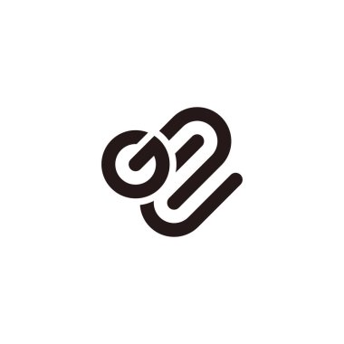 harf g2 çizgileri soyut logo vektörü 