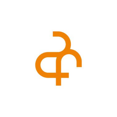 harf 2f bağlantılı geometrik çizgi basit logo vektörü 