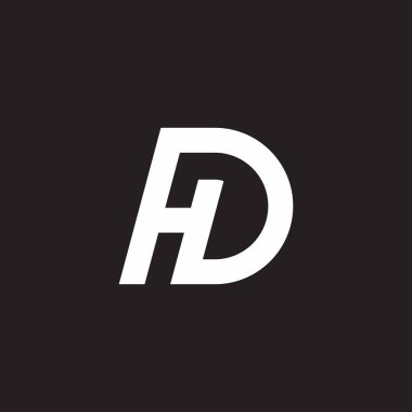 harf hd basit geometrik çizgiler basit logo vektörü 