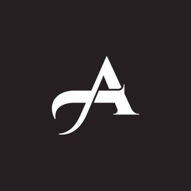 basit geometrik logo vektörü rüzgar hareketi kurdelesi harfi 