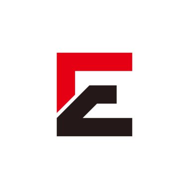 harf ec basit renkli geometrik çizgiler logo vektörü 