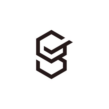 harf gs kutu işaretleme basit geometrik logo vektörü 