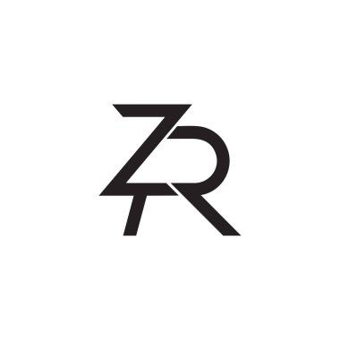 zr basit geometrik doğrusal logo vektörü harfleri 