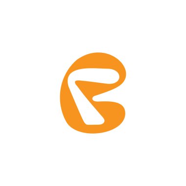 soyut harf br doodle sarı basit logo vektörü 