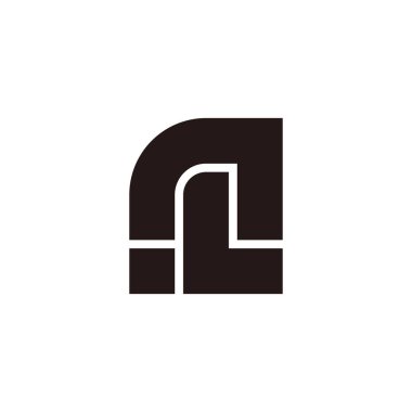 Nil basit geometrik monogram logo vektörü harfleri 