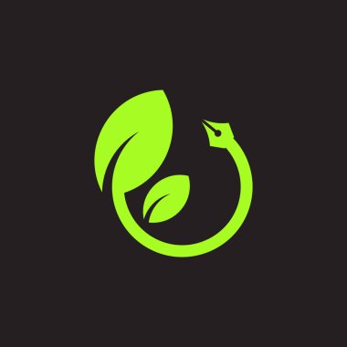 rotasyon organik yaprak kalem çizim sembolü logo vektörü 