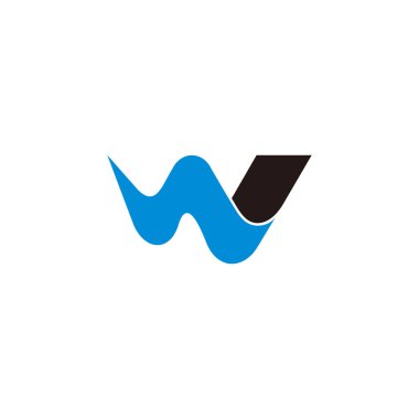 w nehir akışı sembolü logo vektörü harfi 