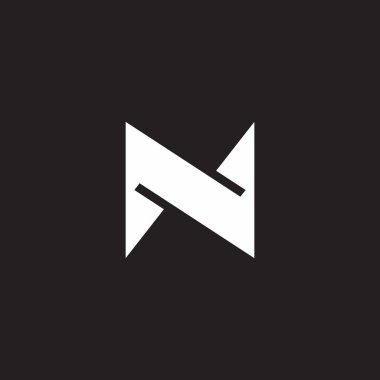 n harfi bağlı basit oklar logo geometrik vektörü 