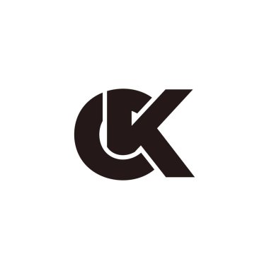 K harfleri geometrik basit logo vektörü 