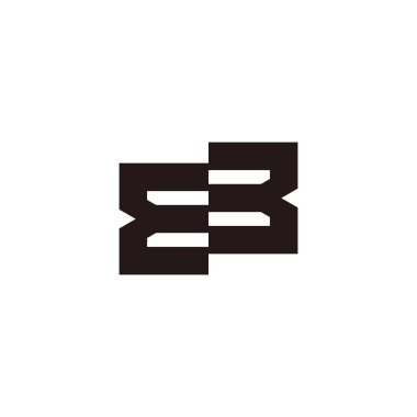 88 numaralı soyut geometrik basit çizgili logo vektörü 