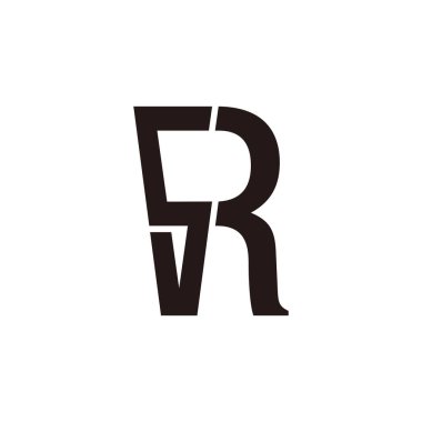 harf sr basit geometrik bağlı logo vektörü 