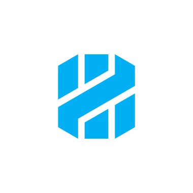 z harfi iki numaralı çizgili geometrik logo vektörü 