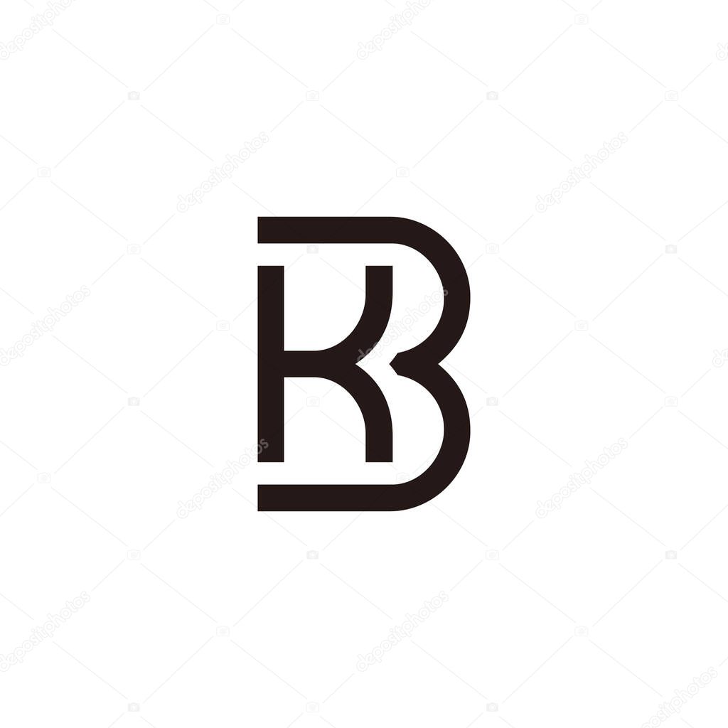 Letters kb simple geometric linear logo vector