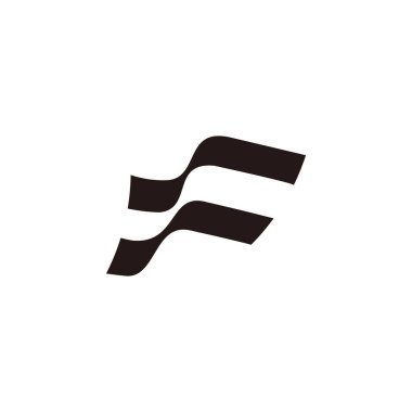 abstract letter f flag fly symbol logo vector  clipart