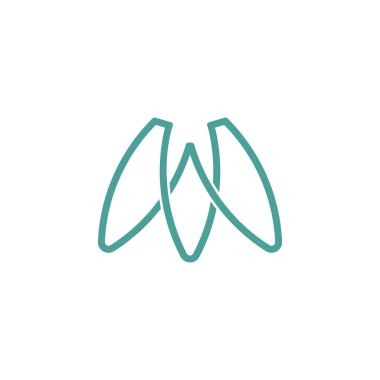 harf soyut hata kanatları basit logo vektörü 