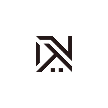 Evdeki harfler basit geometrik kare logo vektörü  