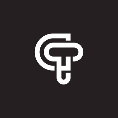 ct harfi basit logo vektörünü üst üste bindiriyor 