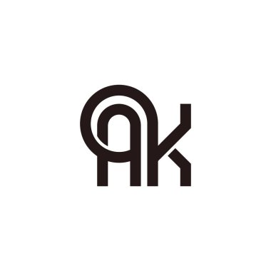 harfler ak bağlantılı halka geometrik logo vektörü 