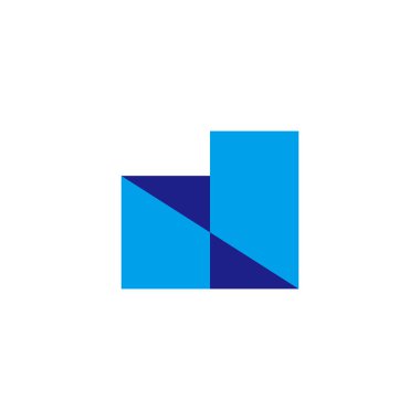 n harfi soyut basit gölge 3d düz logo vektörü 