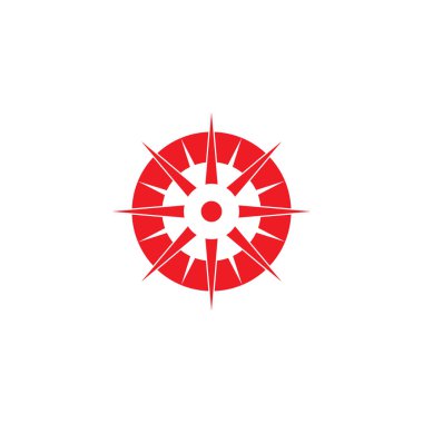 Girdap kırmızı rüzgar yön çember geometrik logo vektörü 