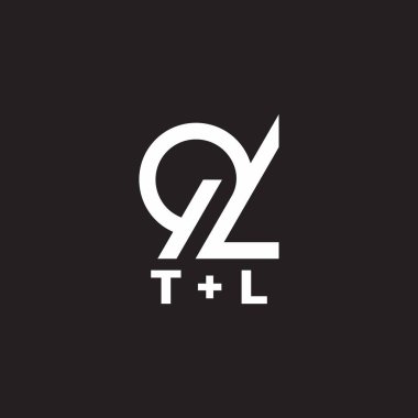 Tl harfi soyut döngü yuvarlak logo vektörü 