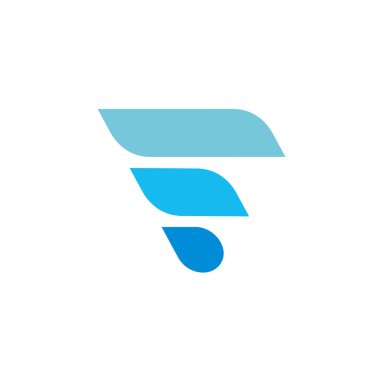 f gradyan mavi su basit geometrik logo vektörü 
