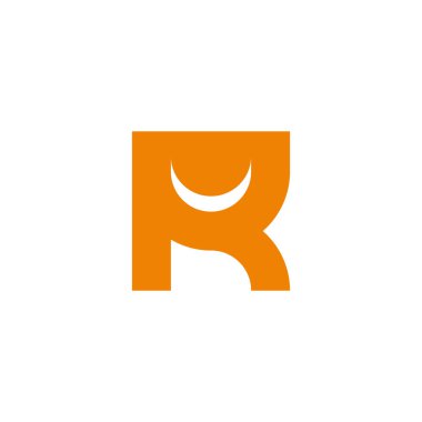 Gülümseme harfi basit logo vektörü 