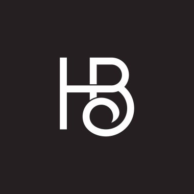 Hb döngüsü sarmal harfi basit geometrik logo vektörü 