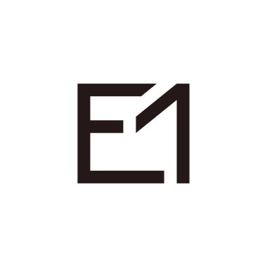 fme basit geometrik bağlantılı çizgiler logo vektörü harfleri 