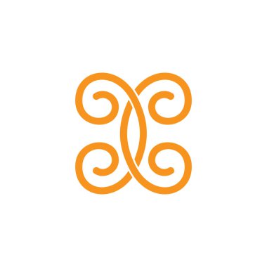 t c harfleri bağlı spiral vintage çizgiler sanat dekorasyon logo vektörü 