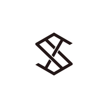 soyut harf inşaatı altıgen çizgi logo vektörü 