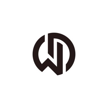 wd harfi basit geometrik logo vektörü doğrusal daireler çizer 
