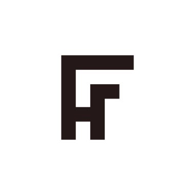 fh harfi basit çizgili geometrik çizgiler logo vektörü 