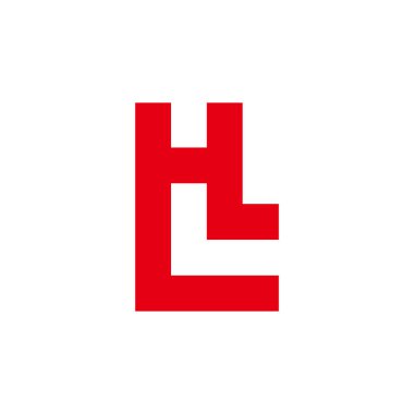 harf hl basit çizgili geometrik çizgiler logo vektörü 