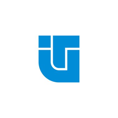 harf iru basit geometrik monogram logo vektörü 