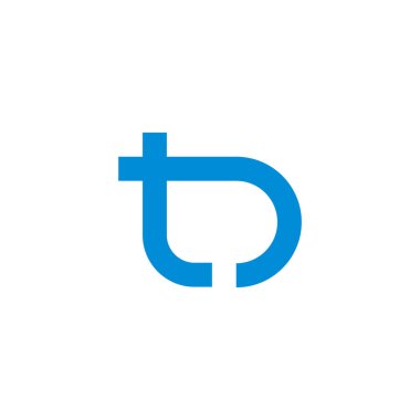 td basit bağlı döngü geometrik logo vektörü harfleri 