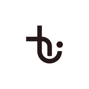 harf ti basit nokta geometrik logo vektörü 